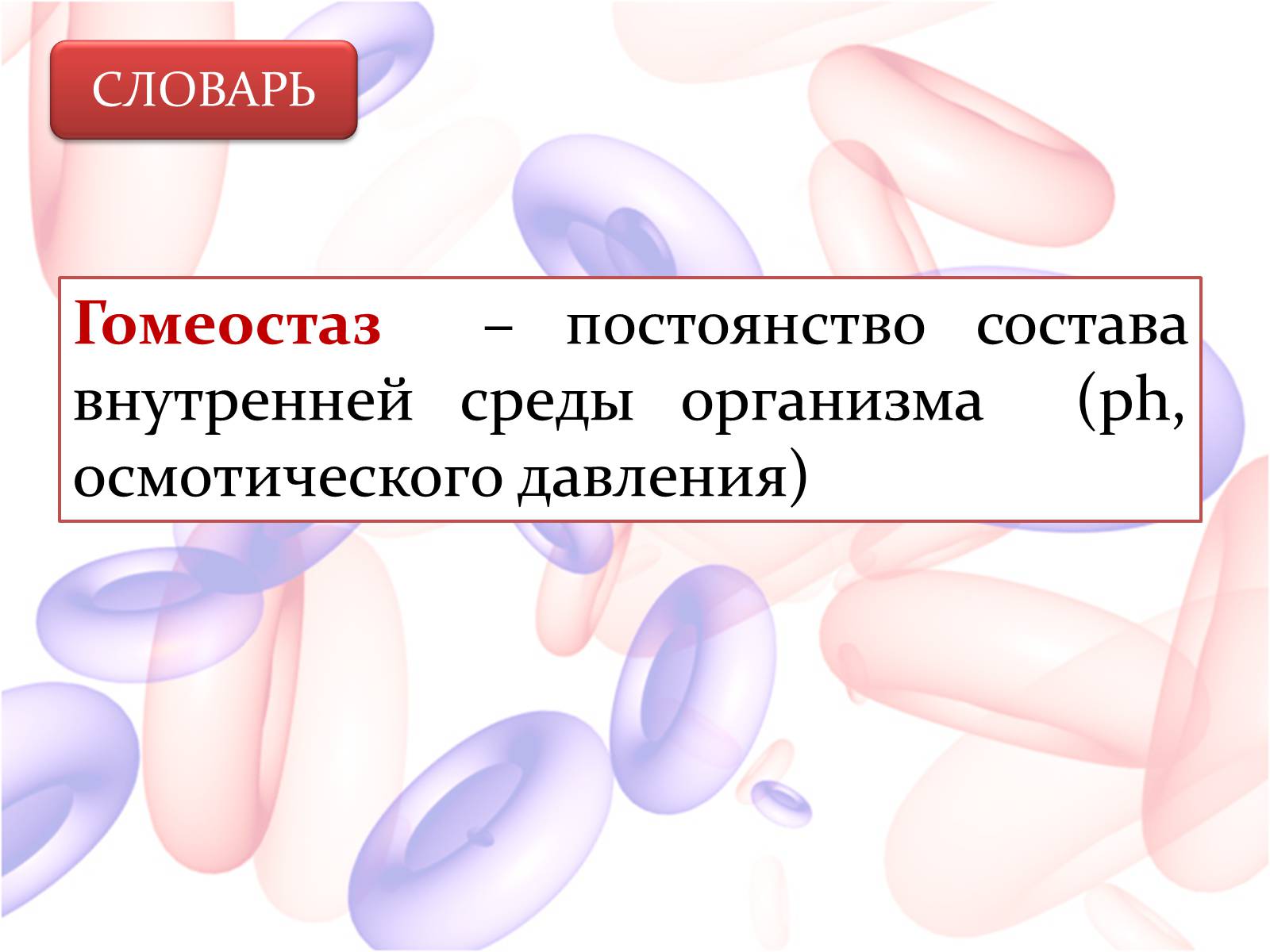 Внутренняя среда организма и ее функции тест