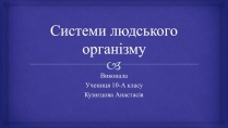 Презентація на тему «Системи людського організму»