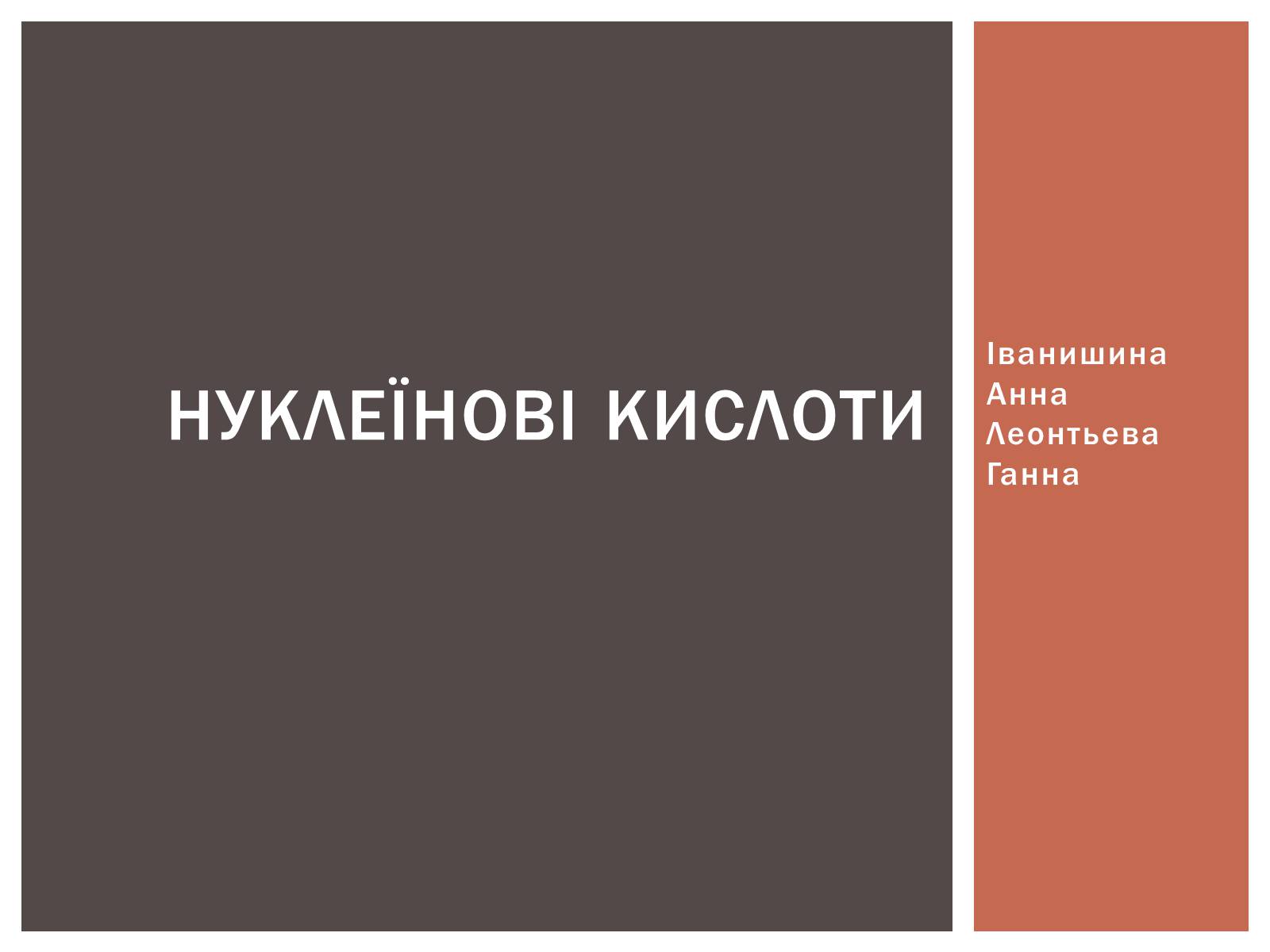 Презентація на тему «Нуклеїнові кислоти» (варіант 3) - Слайд #1