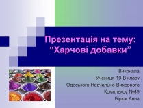 Презентація на тему «Харчові добавки» (варіант 13)