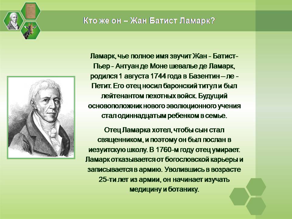 Презентація на тему «Жан Батист Ламарк» (варіант 2) - Слайд #8