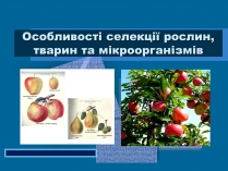 Презентація на тему «Особливості селекції рослин, тварин та мікроорганізмів» (варіант 1)