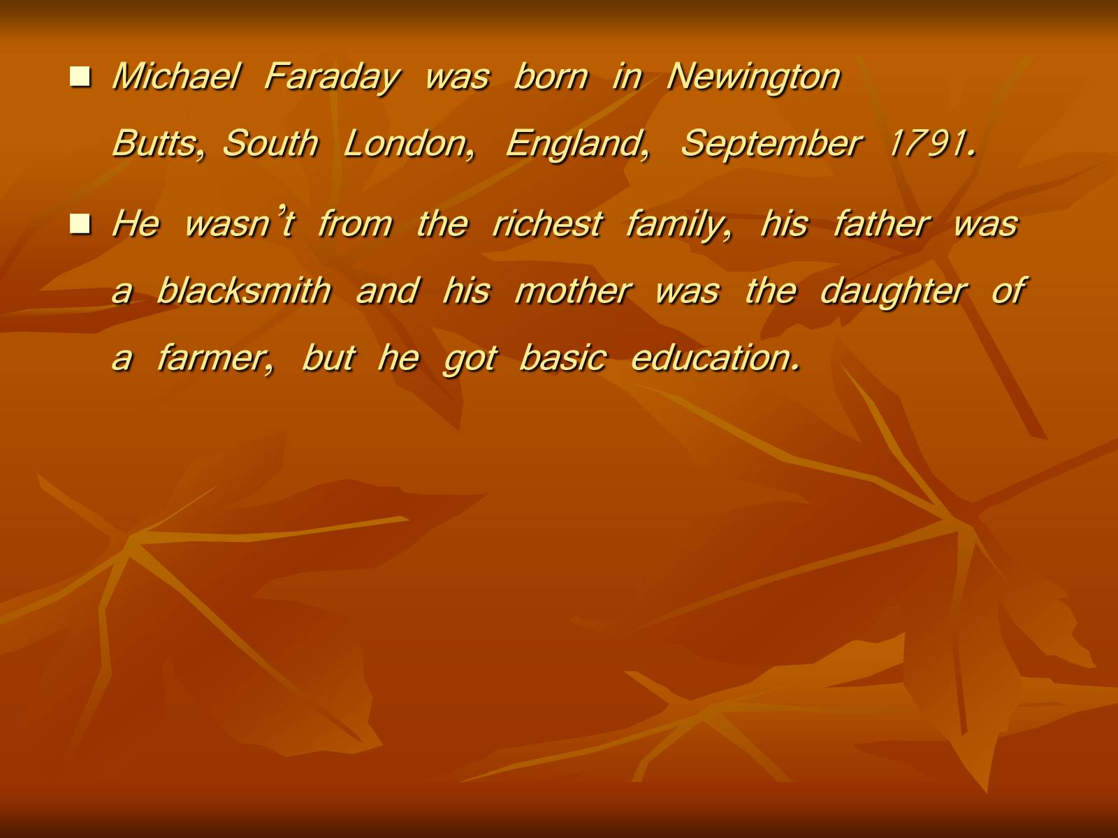 Презентація на тему «Michael Faraday» - Слайд #2