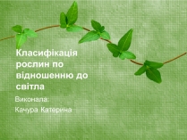 Презентація на тему «Класифікація рослин по відношенню до світла»