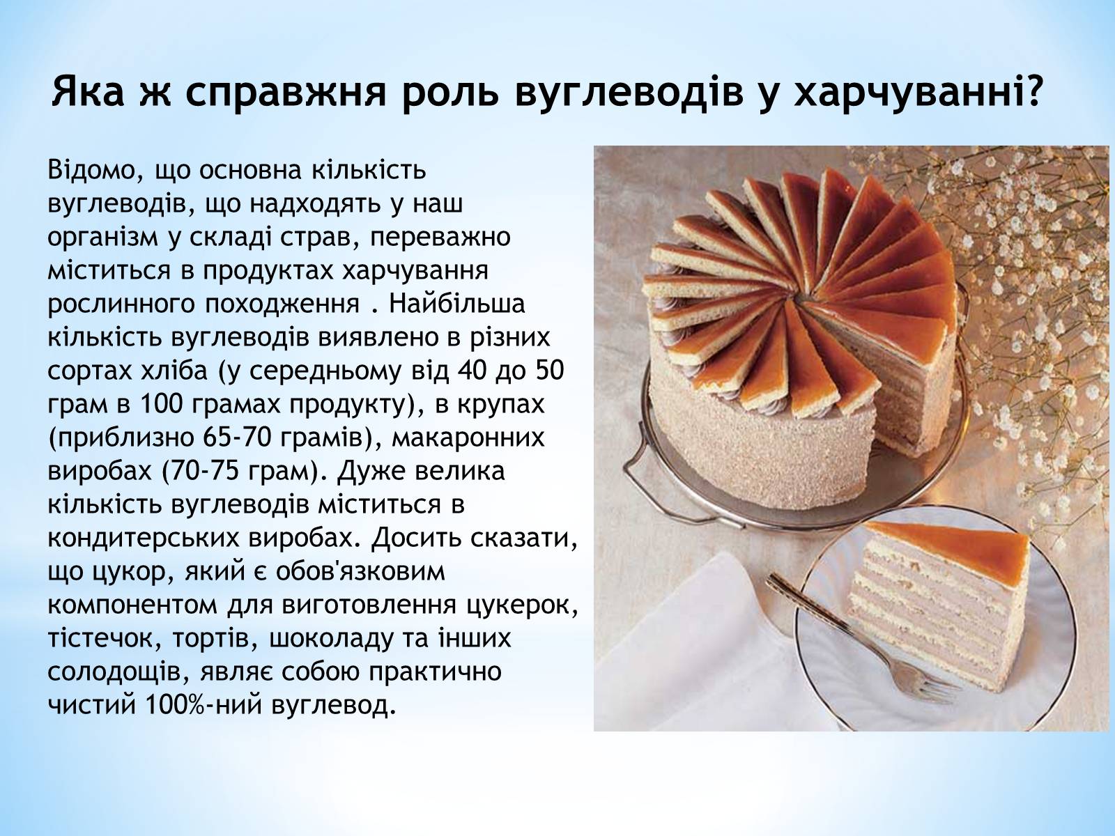 Презентація на тему «Вуглеводи як компоненти їжі, їх роль у житті людини» (варіант 3) - Слайд #3