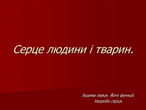 Презентація на тему «Серце людини і тварин»