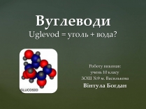 Презентація на тему «Вуглеводи як компоненти їжі, їх роль у житті людини» (варіант 31)