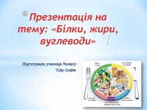 Презентація на тему «Білки, жири, вуглеводи» (варіант 4)