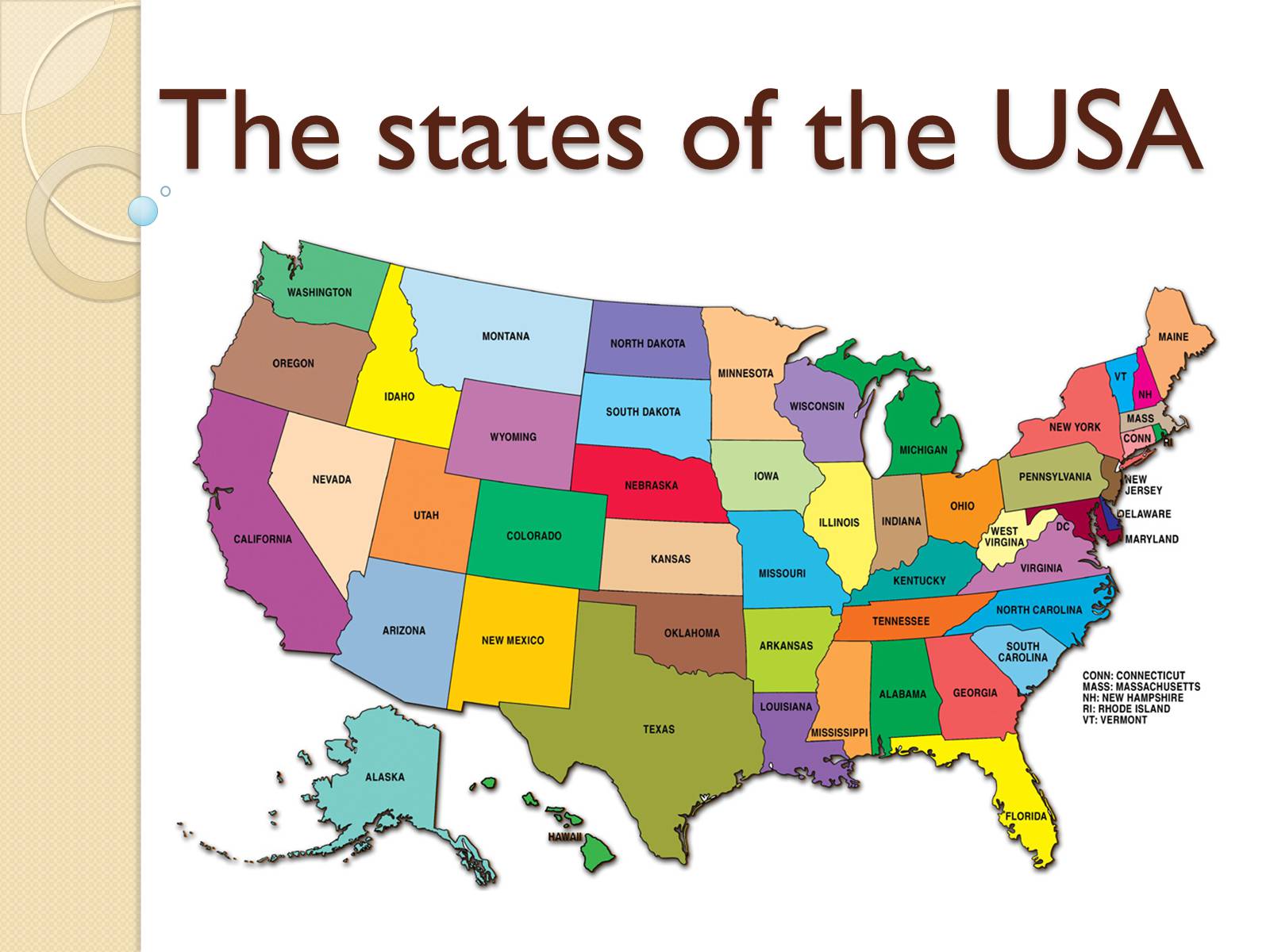 Презентація на тему «The states of the USA» - Слайд #1