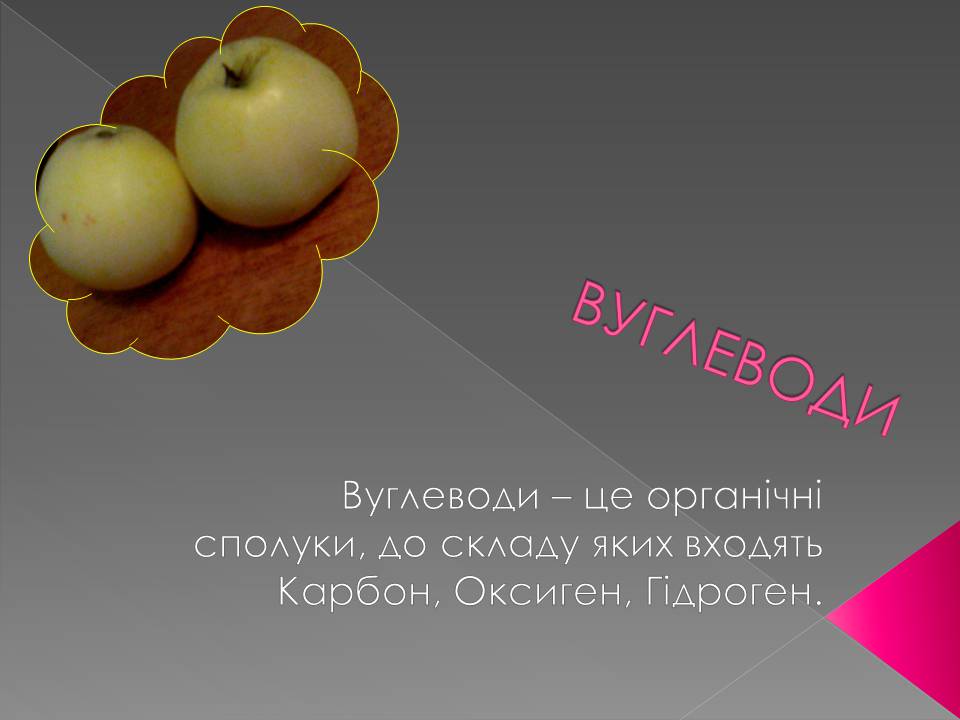 Презентація на тему «Вуглеводи як компоненти їжі, їх роль у житті людини» (варіант 36) - Слайд #1