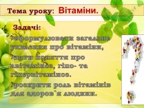 Презентація на тему «Вітаміни» (варіант 1)