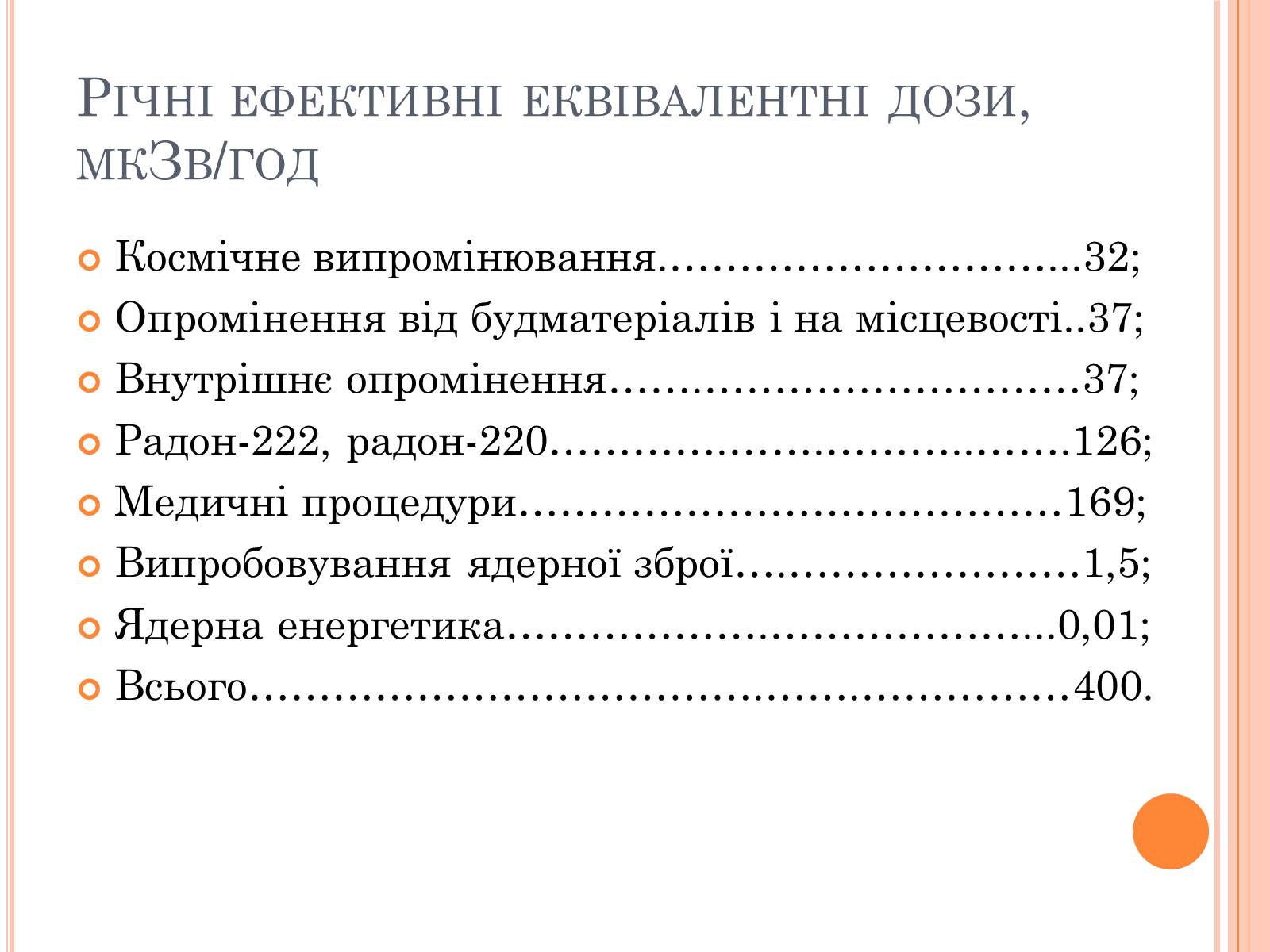 Презентація на тему «Вплив радіоактивного випромінюваня на організм людини» (варіант 3) - Слайд #11