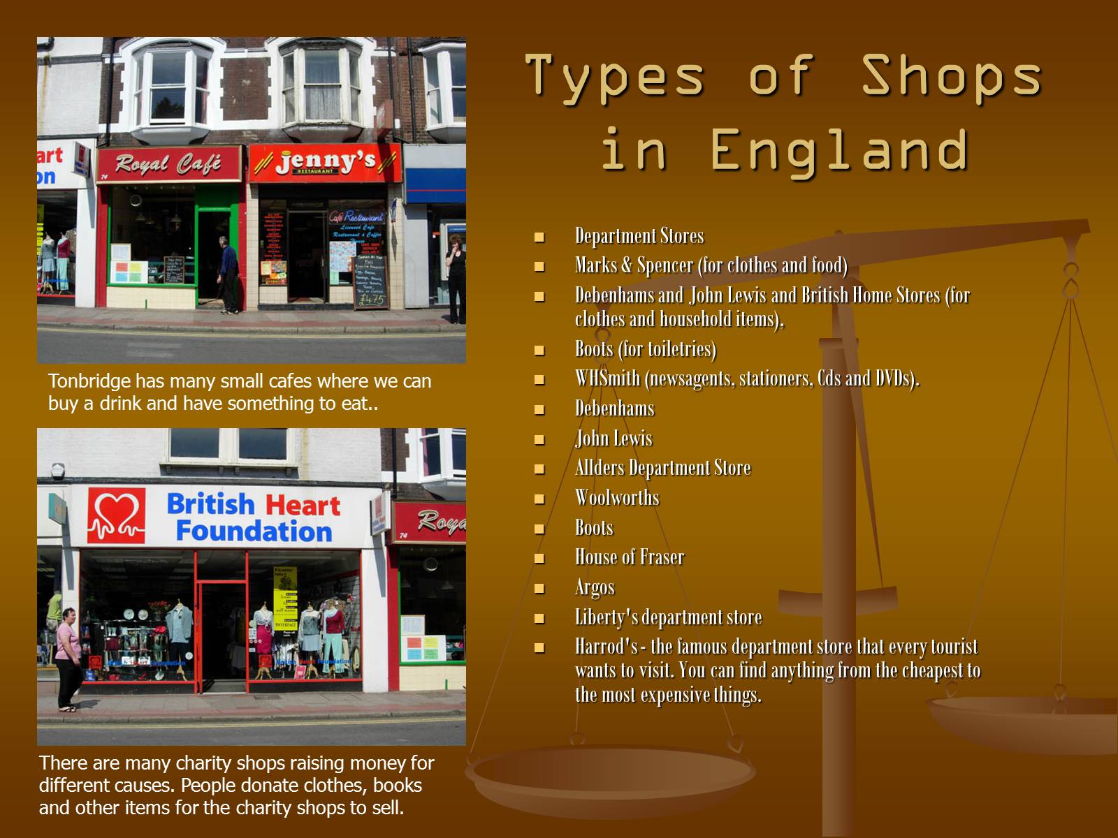 Shops and shopping test. Презентация на тему shop and shopping. Types of shops презентация. Shops in English. Виды магазинов.