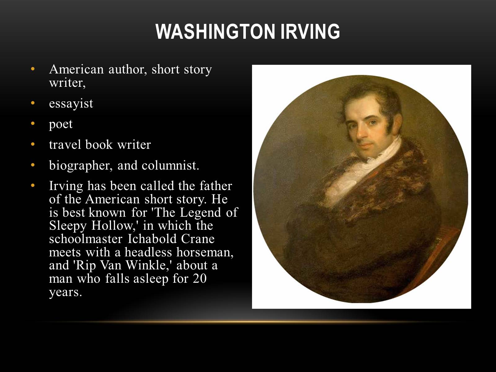 Презентація на тему «Washington Irving» - Слайд #1