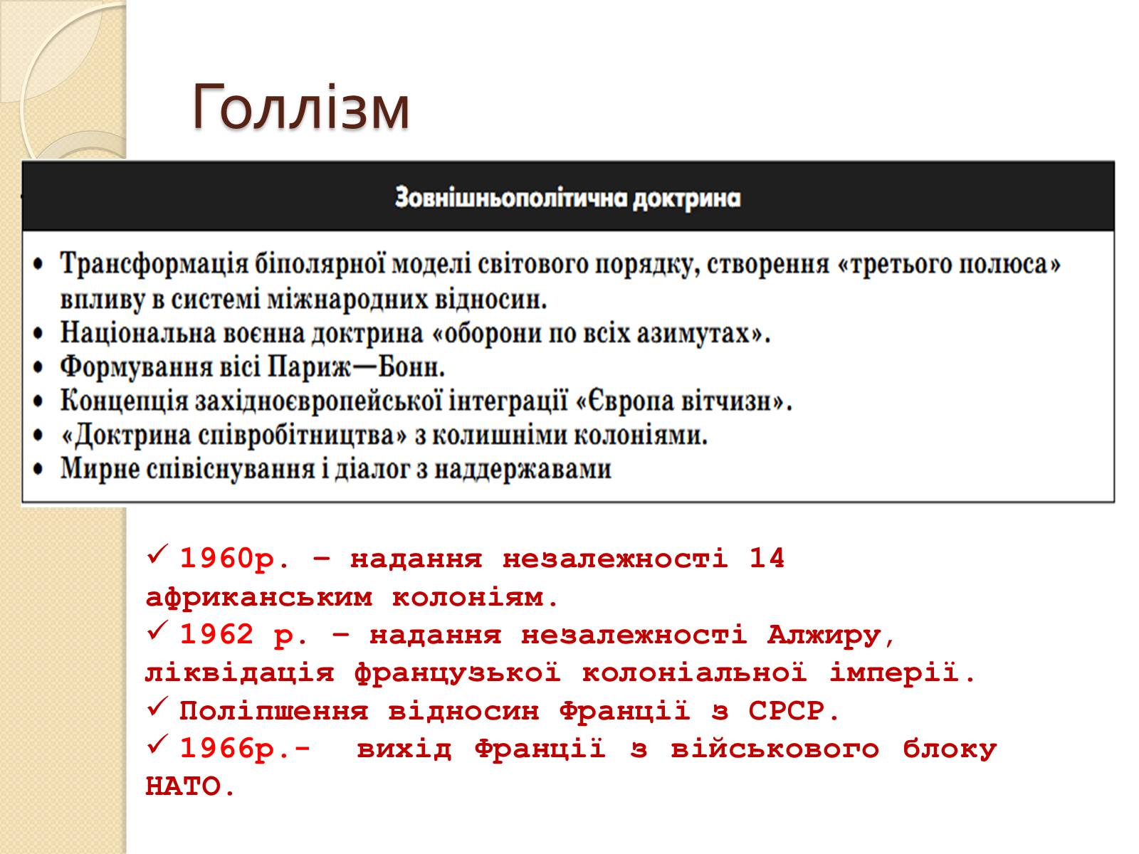 Презентація на тему «Франція у ІІ половині ХХ – на початку ХХІ століття» - Слайд #13