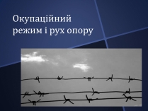 Презентація на тему «Окупаційний режим і рух опору»