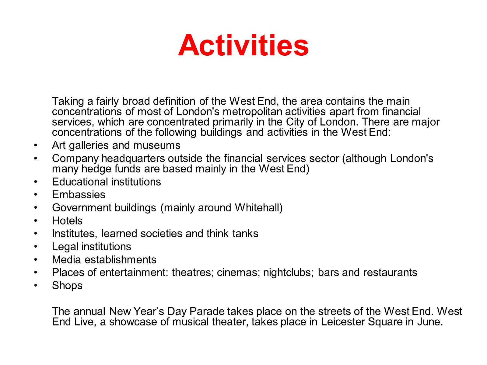 Презентація на тему «The West End of London» - Слайд #6
