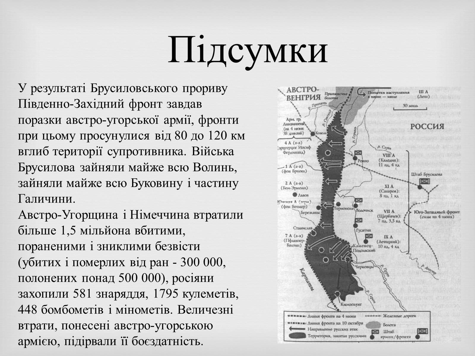 Презентація на тему «Брусилiвський прорив» - Слайд #13