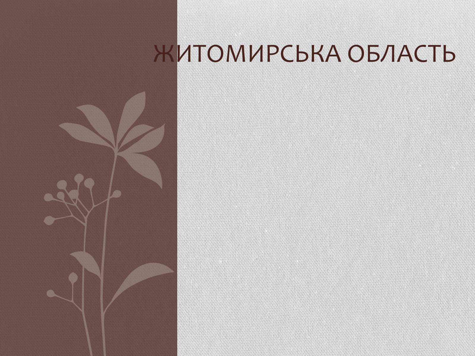 Презентація на тему «Житомирська область» - Слайд #1