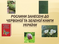 Презентація на тему «Рослини занесені до Червоної та Зеленої книги України» (варіант 1)