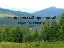 Презентація на тему «Національний природний парк “Синевир”»