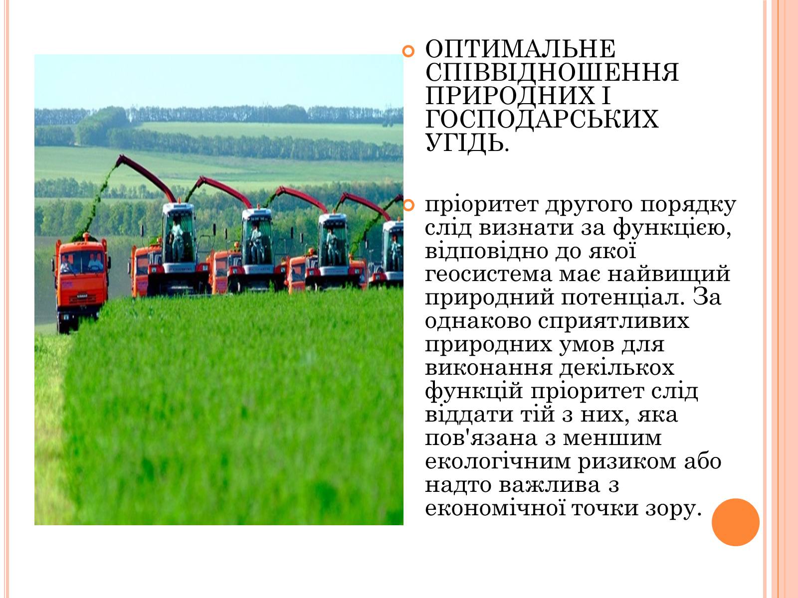 Презентація на тему «Оптимальне співвідношення природних і господарських угідь» - Слайд #9