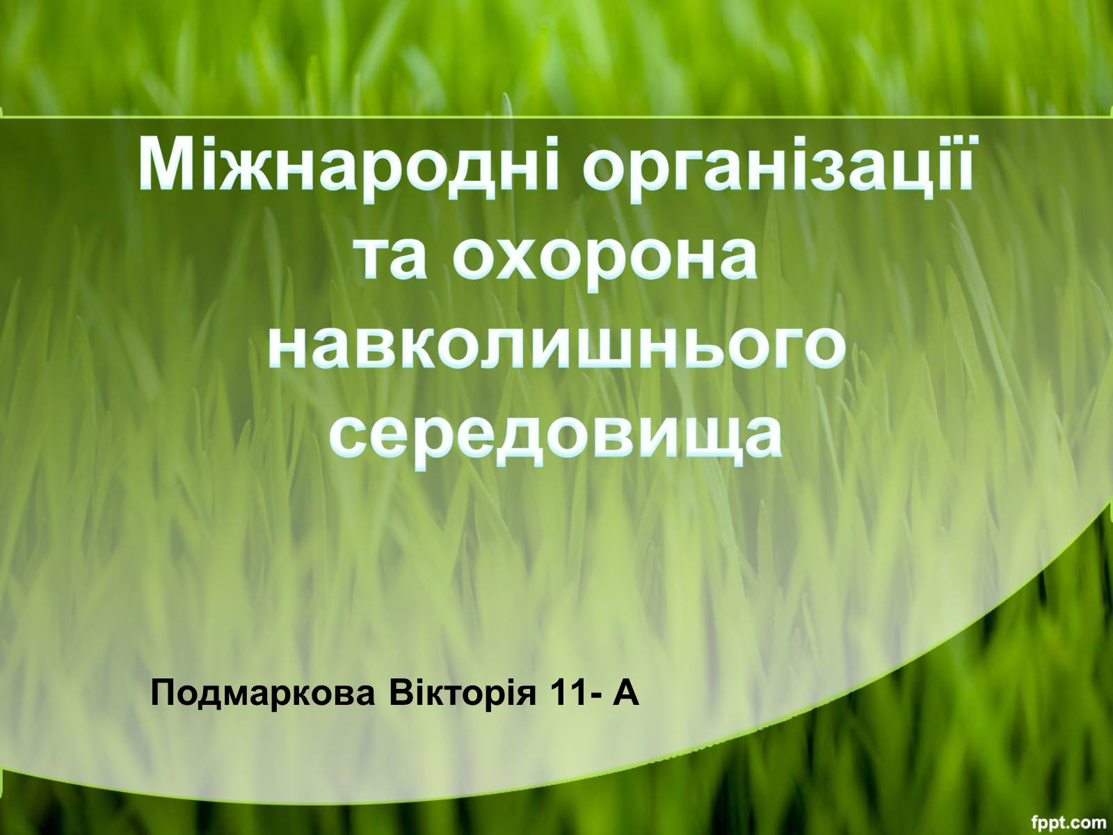 Презентація на тему «Міжнародні організації та охорона навколишнього середовища» - Слайд #1