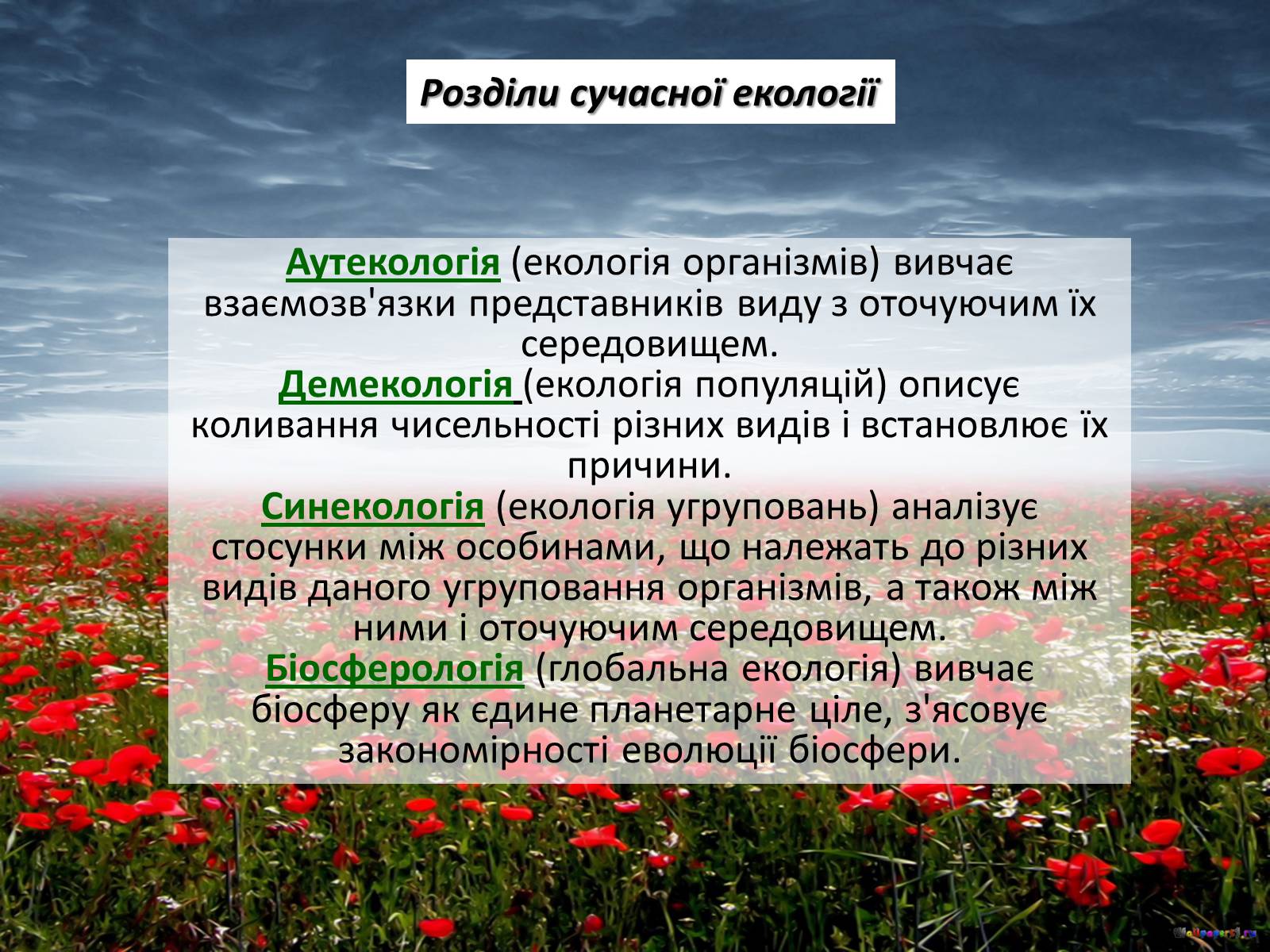 Презентація на тему «Структура сучасної екології та її місце в системі наук» (варіант 2) - Слайд #6