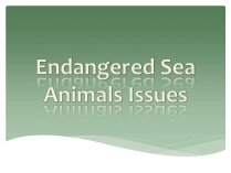 Презентація на тему «Endangered Sea Animals Issues»