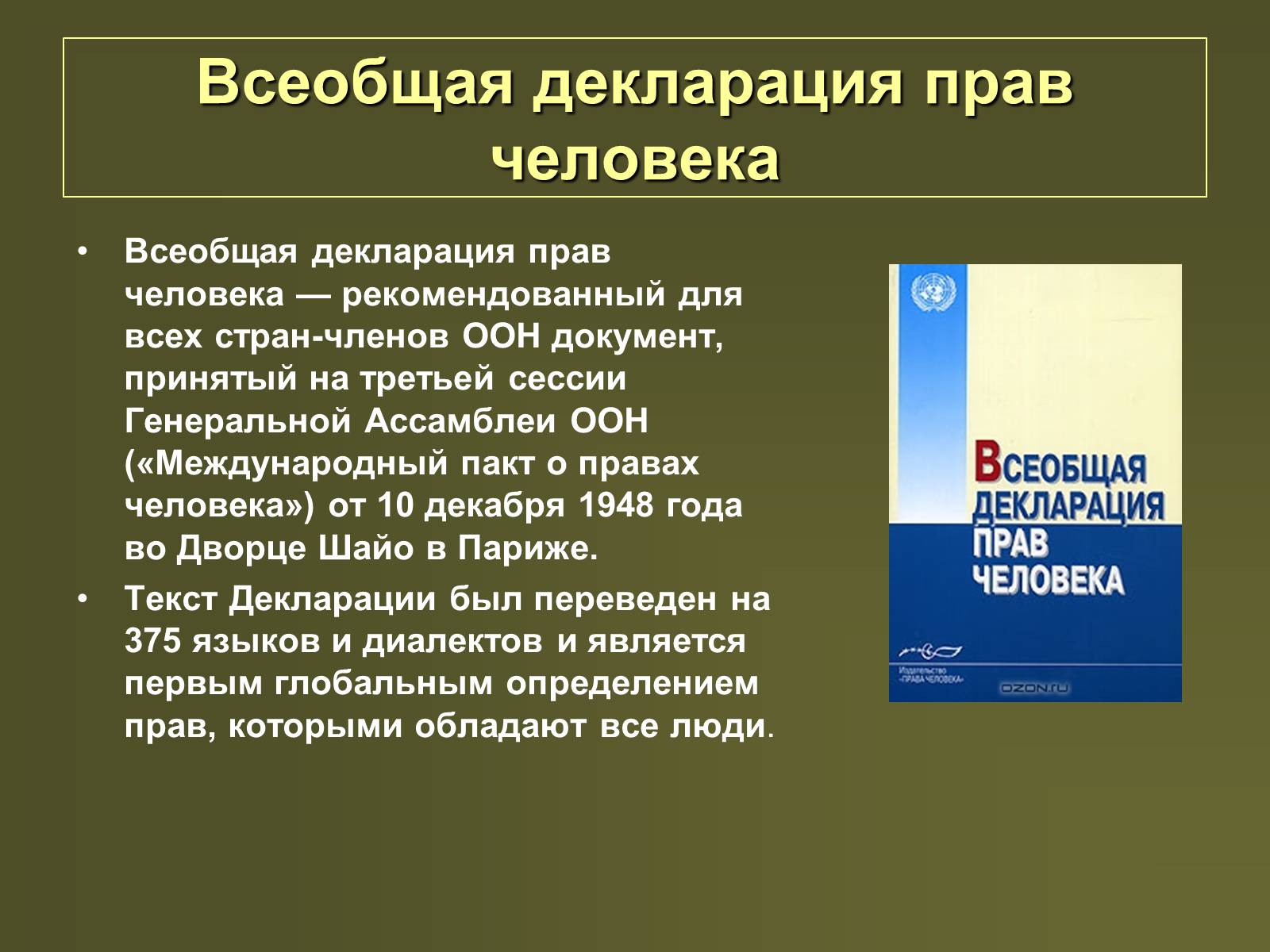 Презентація на тему «Международная защита прав человека» (варіант 2) - Слайд #7