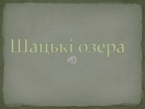 Презентація на тему «Шацькі озера»