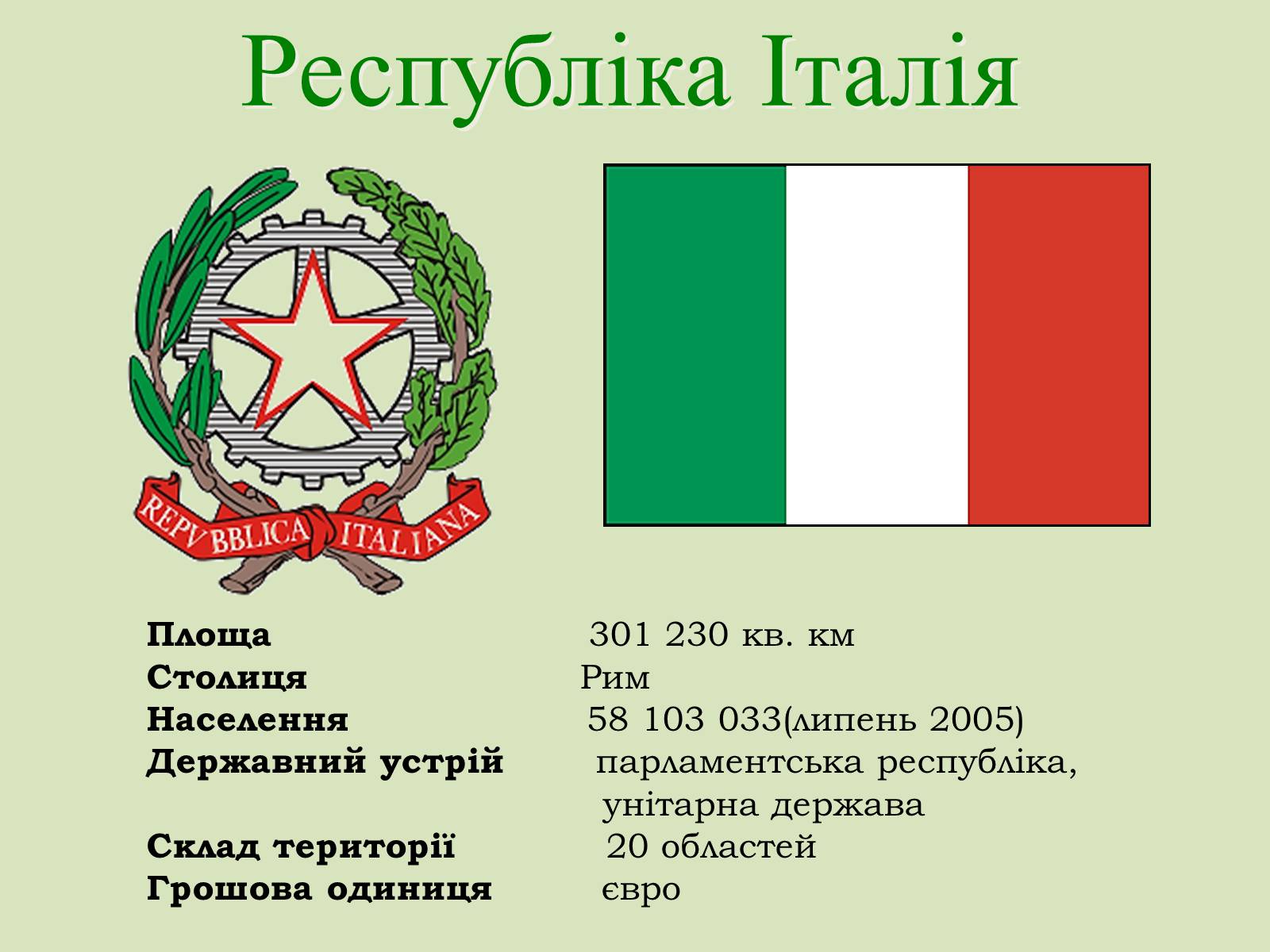 Презентація на тему «Республіка Італія» (варіант 7) - Слайд #2