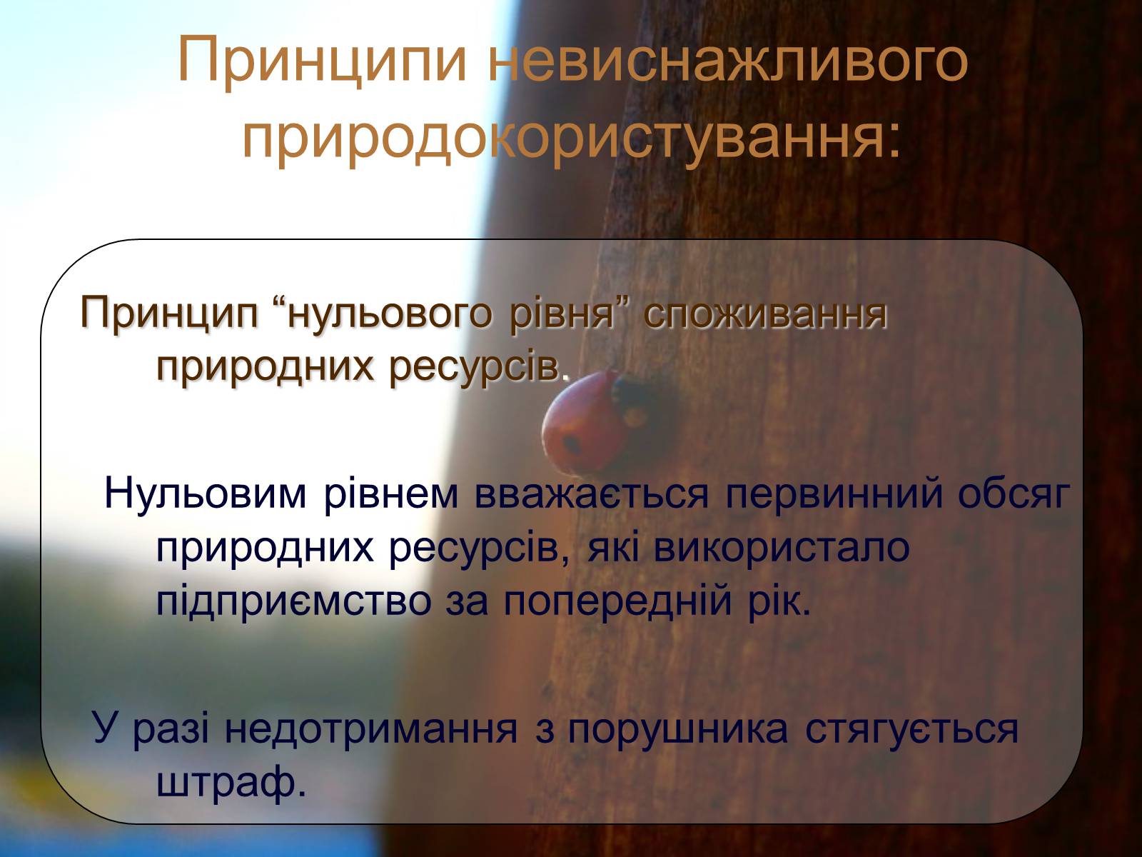 Презентація на тему «Невиснажливе природокористування» - Слайд #8