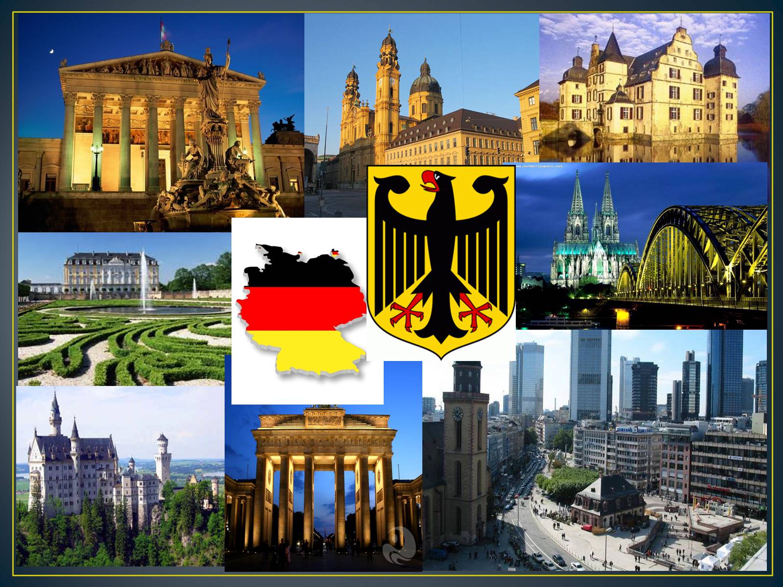 Как называются города германии. Коллаж по Германии. Достопримечательности Германии коллаж. Архитектура Германии коллаж. Культура Германии коллаж.