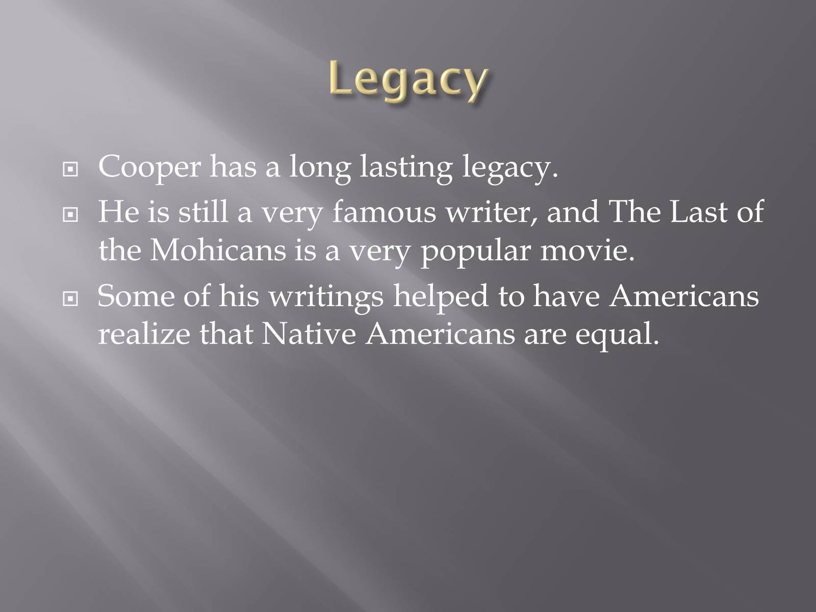 Презентація на тему «James Fenimore Cooper» (варіант 1) - Слайд #8