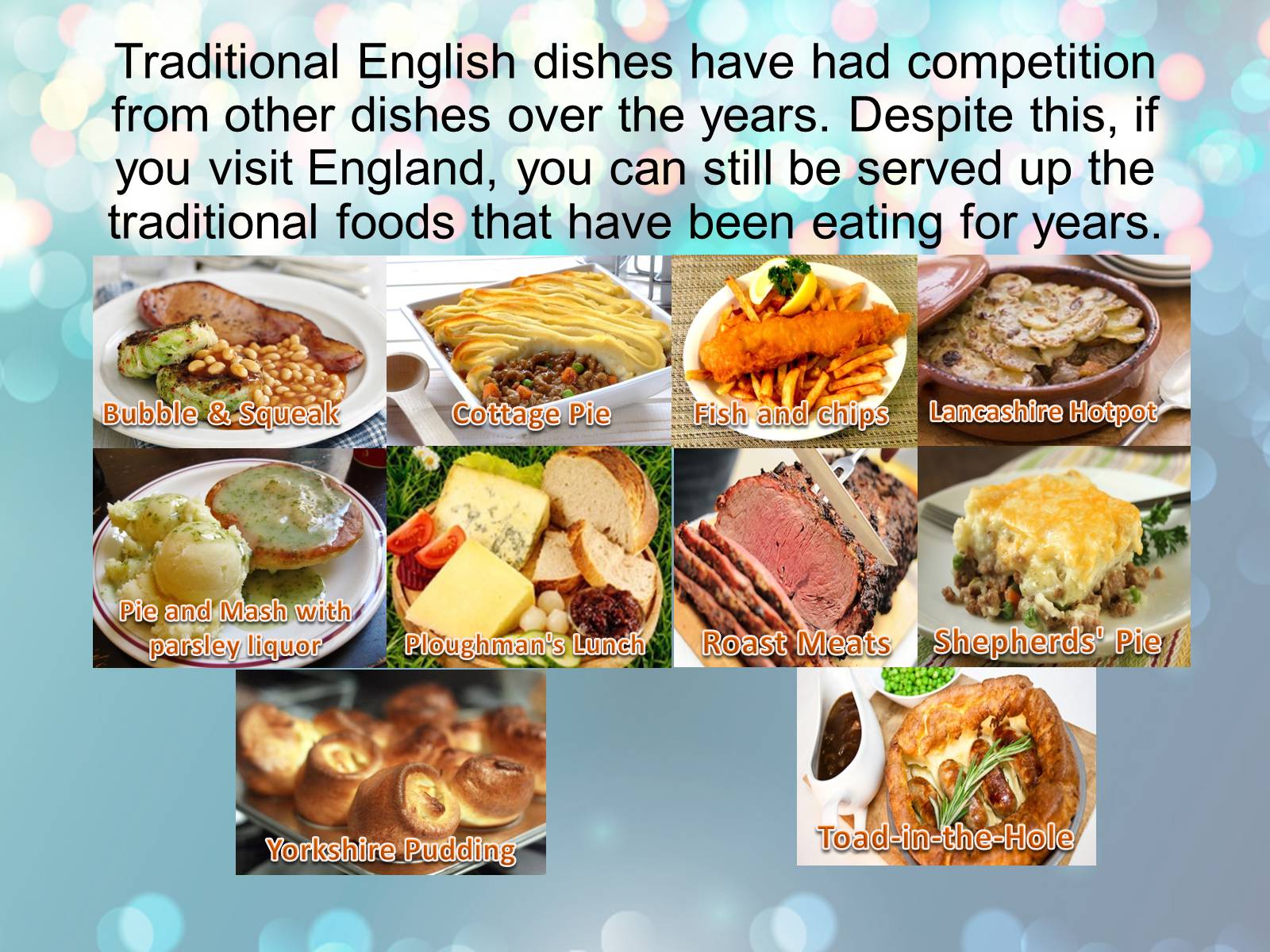 Tradition dish. Традиционные английские блюда. Английская еда презентация. Traditional meals in Britain презентация. Традиционные блюда на английском языке.