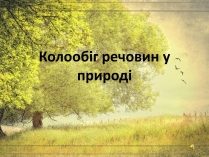 Презентація на тему «Колообіг речовин у природі» (варіант 1)