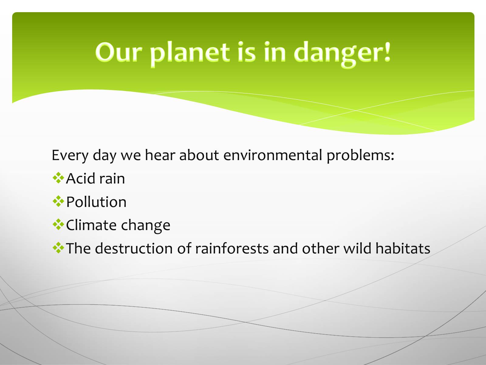 Презентація на тему «Environmental protection» (варіант 4) - Слайд #3