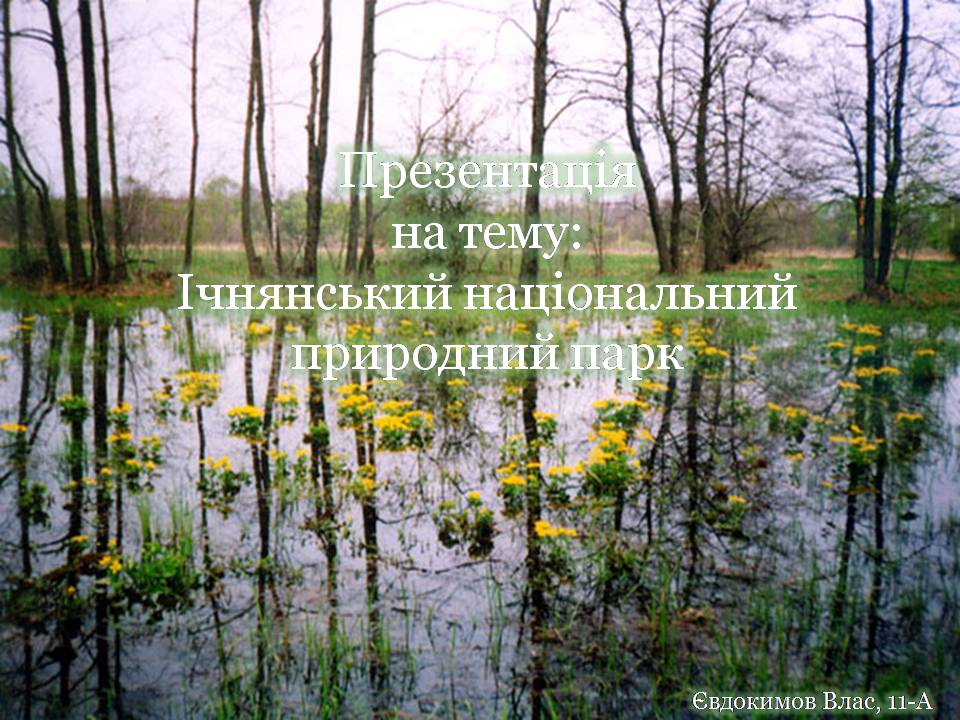 Презентація на тему «Ічнянський національний природний парк» - Слайд #1