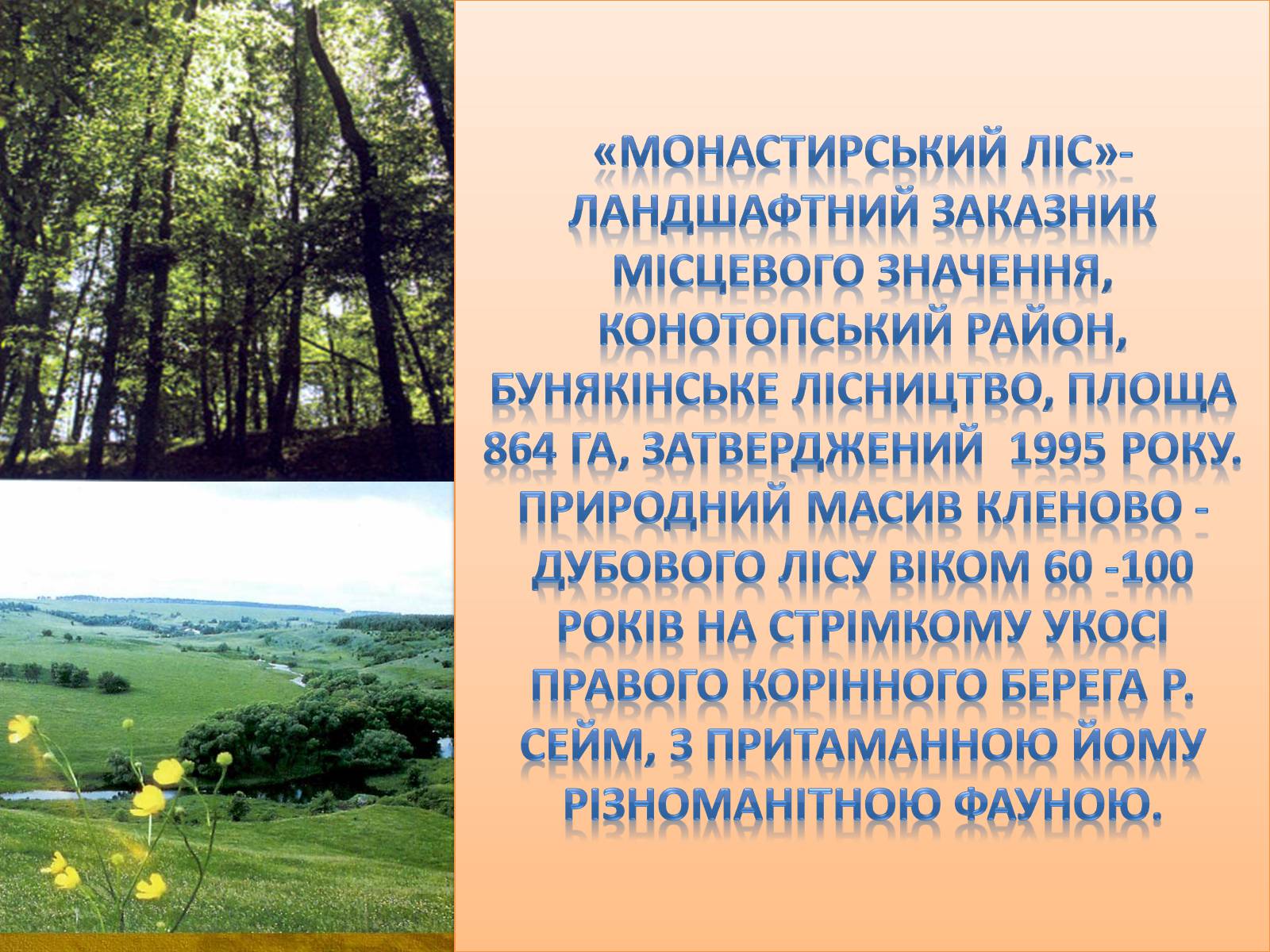 Презентація на тему «Заповідні місця та охороняємі об&#8217;єкти Сумщини» - Слайд #3