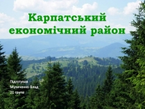 Презентація на тему «Карпатський економічний район» (варіант 5)