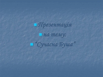 Презентація на тему «Сучасна Буша»