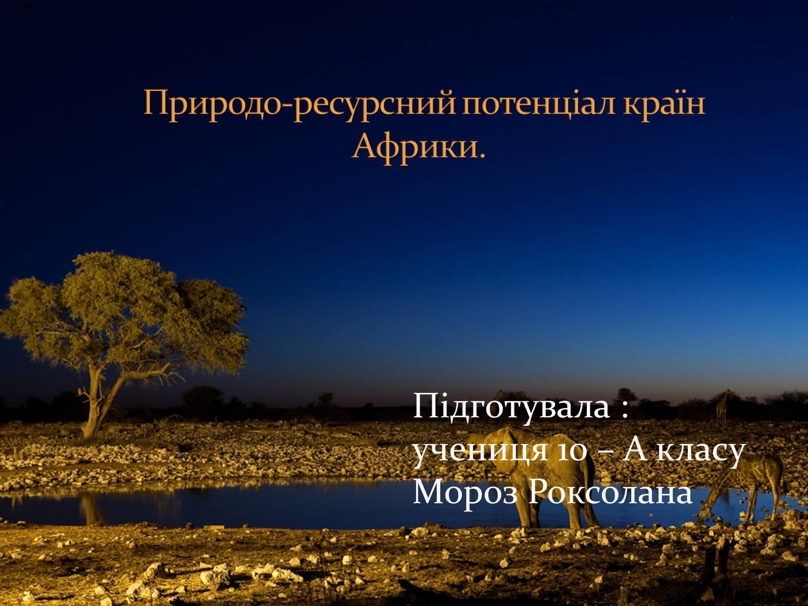 Презентація на тему «Природо-ресурсний потенціал країн Африки» - Слайд #1