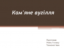 Презентація на тему «Кам&#8217;яне вугілля» (варіант 7)