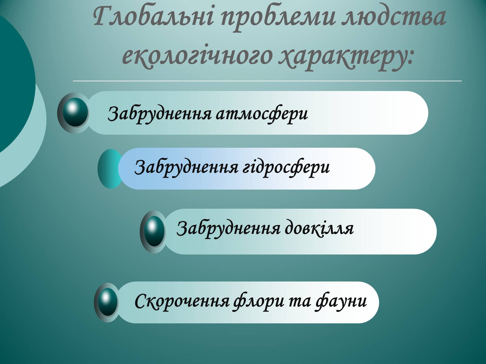 Презентація на тему «Глобальні проблеми людства екологічного характеру» - Слайд #1