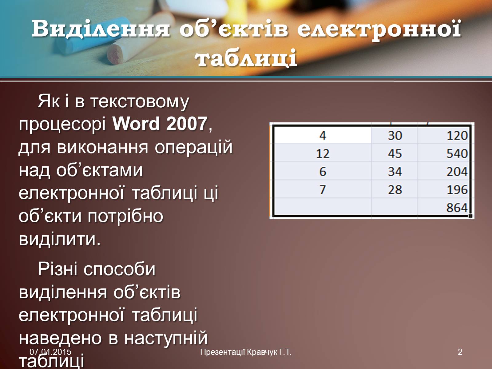 Презентація на тему «Електронні таблиці» (варіант 1) - Слайд #2