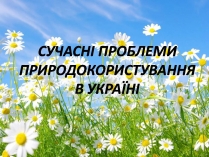 Презентація на тему «Сучасні проблеми природокористування в Україні»