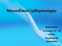 Презентація на тему «Молодіжні субкультури» (варіант 1)