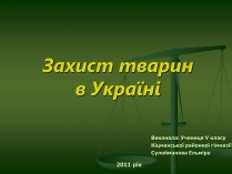 Презентація на тему «Захист тварин в Україні»