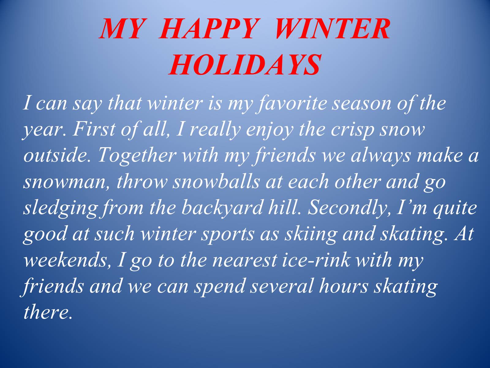 Презентація на тему «Winter holidays» - Слайд #14